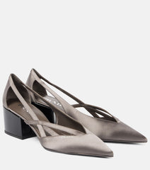 Prada Pointy 55 cutout satin pumps