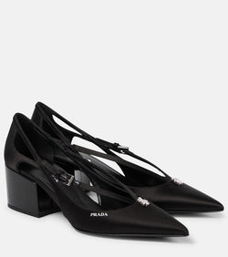 Prada Embellished satin pumps