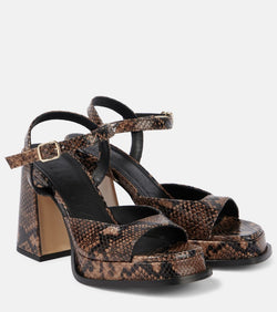 Souliers Martinez Gracia leather platform sandals