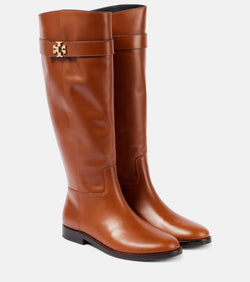 Tory Burch T Lock leather knee-high boots