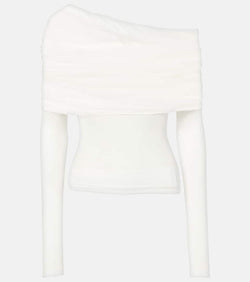 Christopher Esber Sonora Veiled off-shoulder top