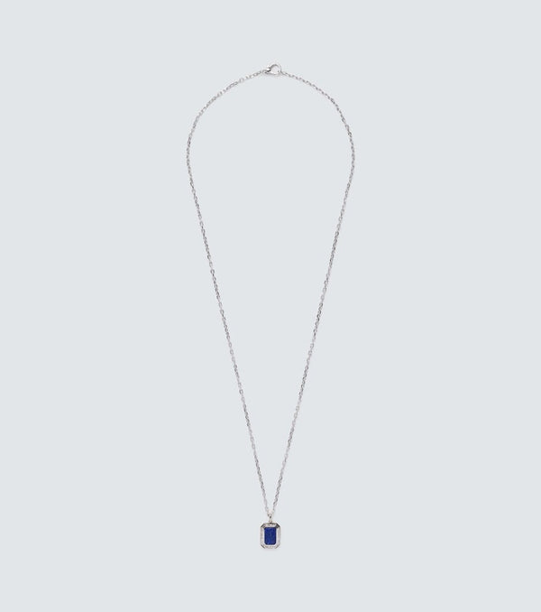 Shay Jewelry 18kt white gold necklace with lapis lazuli and diamonds