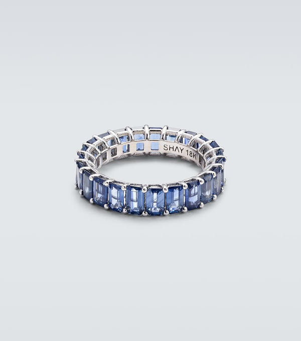 Shay Jewelry Eternity 18kt white gold ring with sapphires