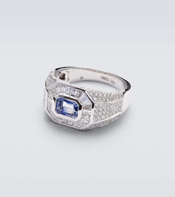 Shay Jewelry 18kt white gold ring with sapphire and diamond