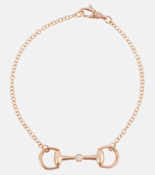 Gucci Horsebit 18kt rose gold chain bracelet with diamond