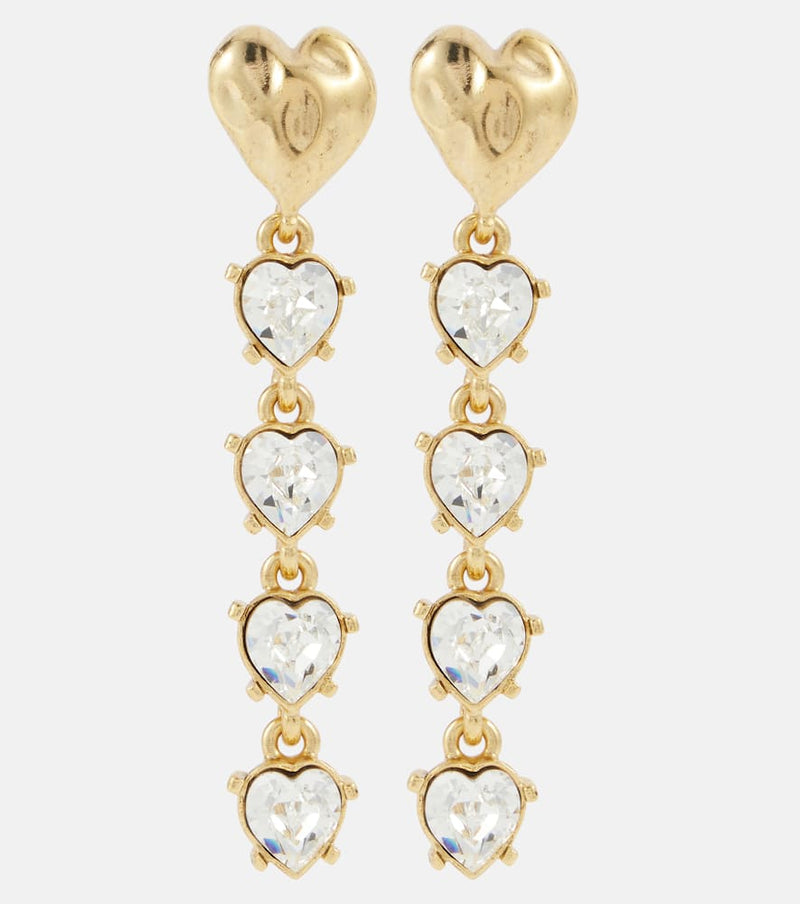 Oscar de la Renta Heart embellished drop earrings