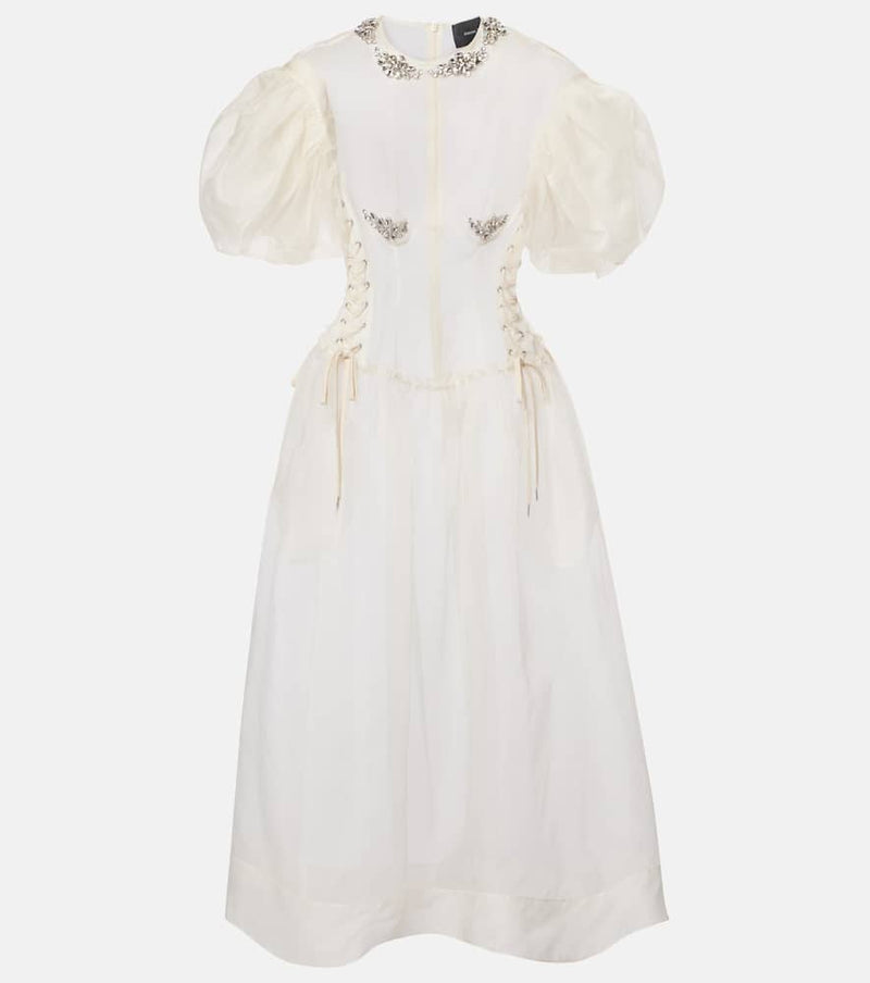 Simone Rocha Embellished silk corset gown