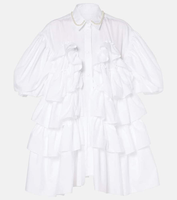 Simone Rocha Faux pearl-embellished cotton shirt