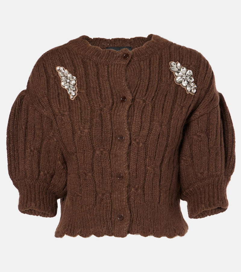 Simone Rocha Embellished wool-blend cardigan