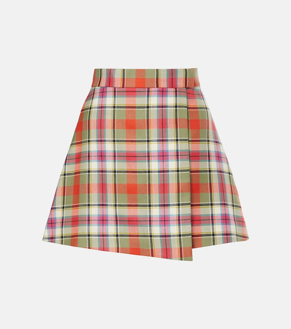 Vivienne Westwood Cut Off checked wool miniskirt