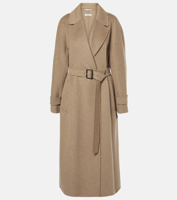 S Max Mara Ebano virgin wool wrap coat