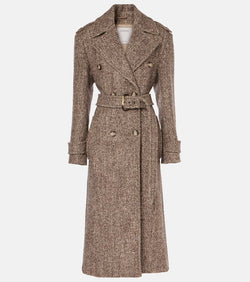 Sportmax Denaro wool-blend tweed trench coat