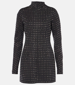 Sportmax Rhinestone-embellished jersey minidress