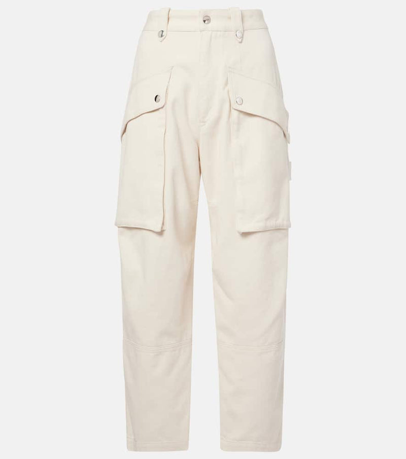 Marant Etoile Jannick Low-Rise Cotton Cargo Pants White