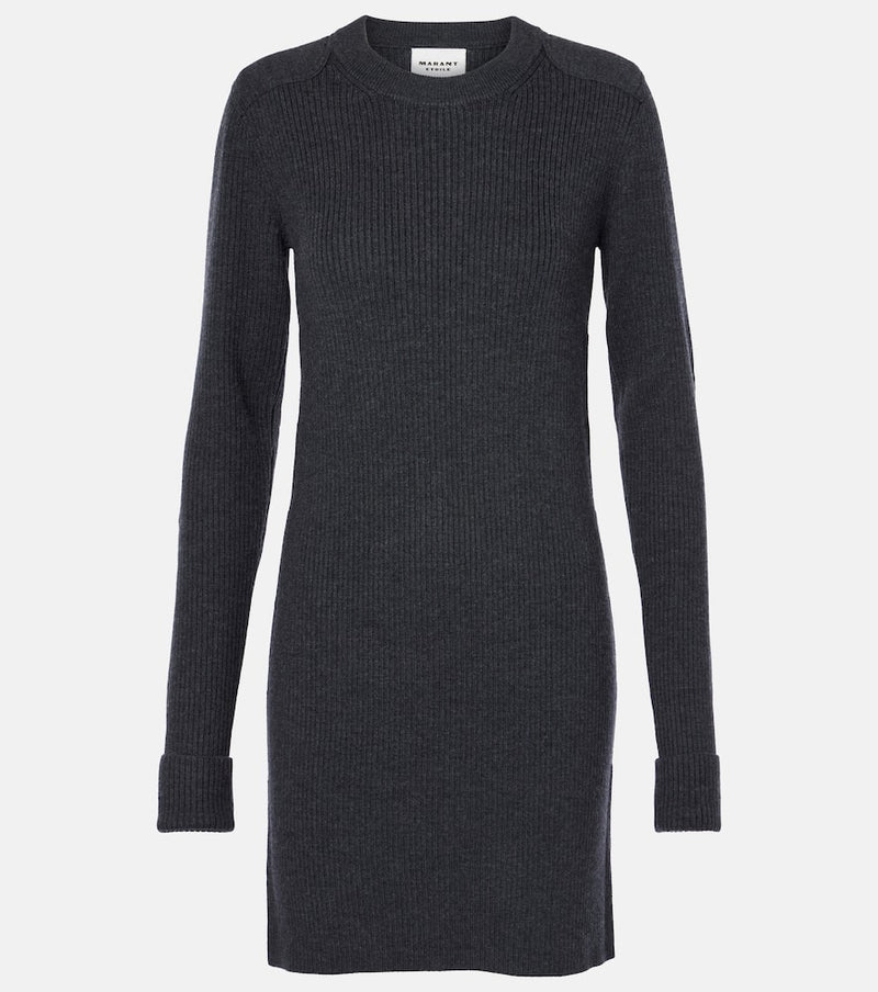 Marant Etoile Garner ribbed-knit wool-blend midi dress