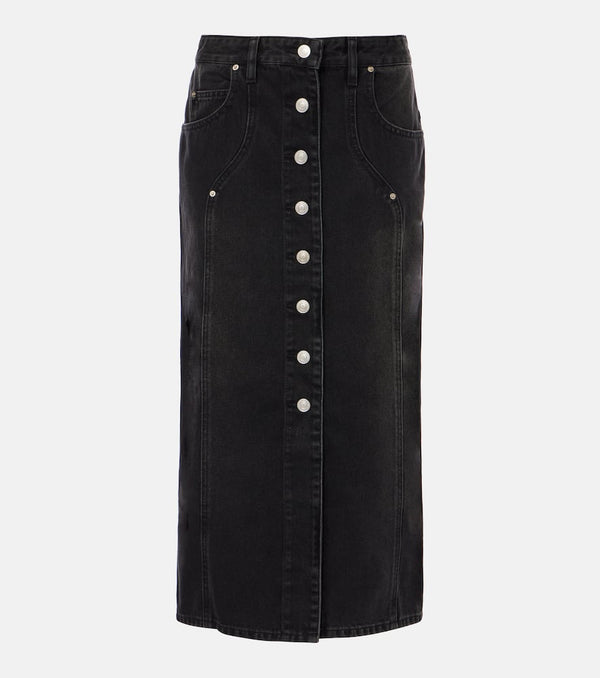 Marant Etoile Vandy high-rise denim midi skirt