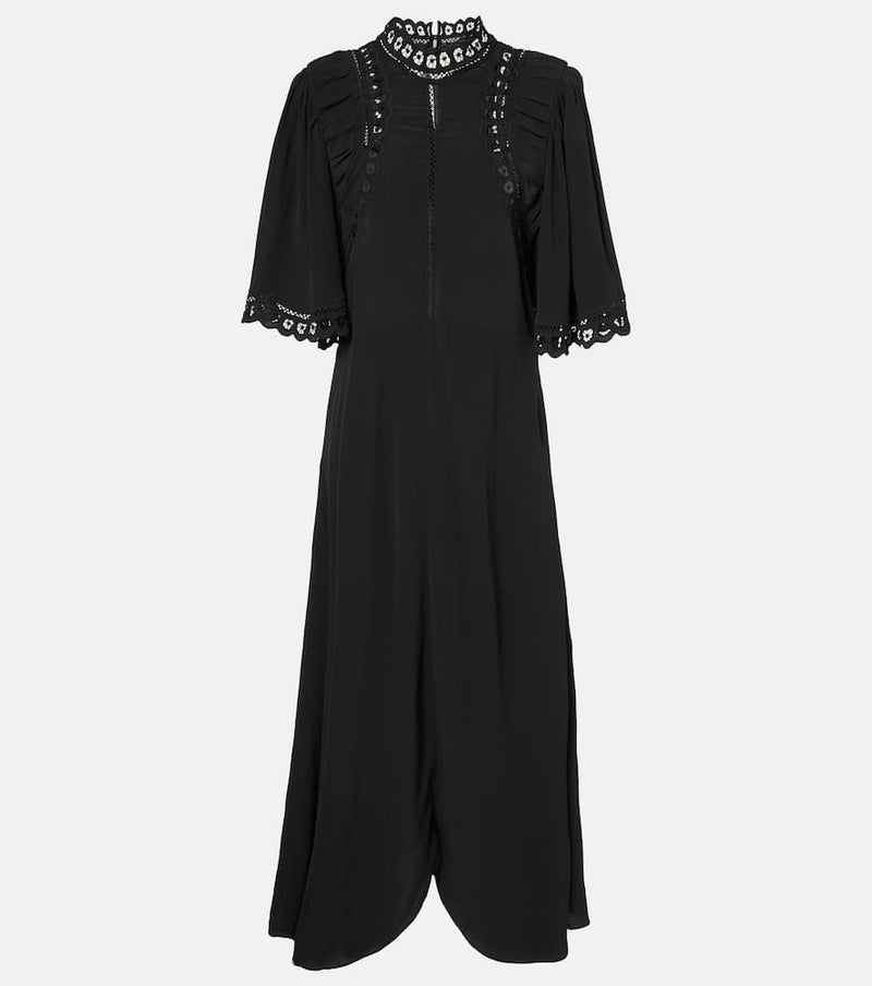 Marant Etoile Elidia lace-trimmed midi dress