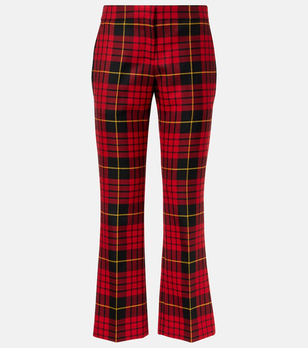 Alexander McQueen Tartan wool flared pants