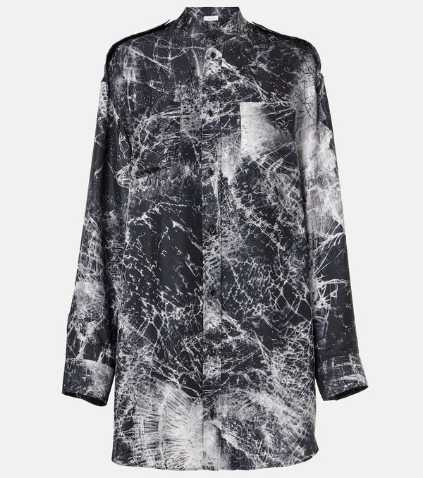 Alexander McQueen Printed silk shirt dress