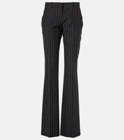 Alexander McQueen Pinstripe wool and mohair flared pants