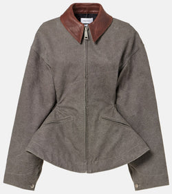 Alexander McQueen Peplum cotton canvas jacket