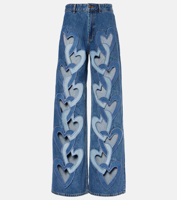 Area Cutout high-rise wide-leg jeans