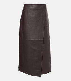 The Frankie Shop Hedi leather wrap skirt