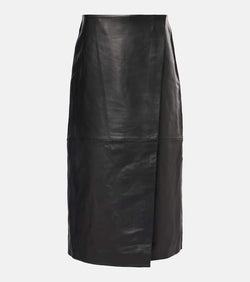 The Frankie Shop Hedi leather wrap skirt