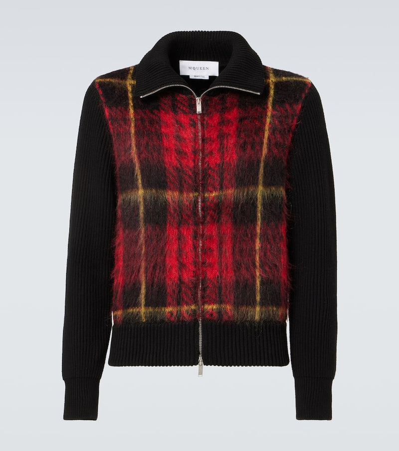 Alexander McQueen Tartan mohair and silk-blend bomber jacket