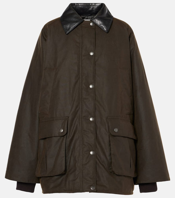 Miu Miu Waxed oversized canvas cotton jacket