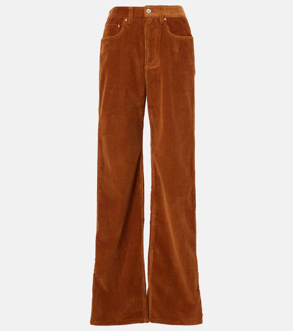 Rabanne High-rise cotton corduroy wide-leg pants