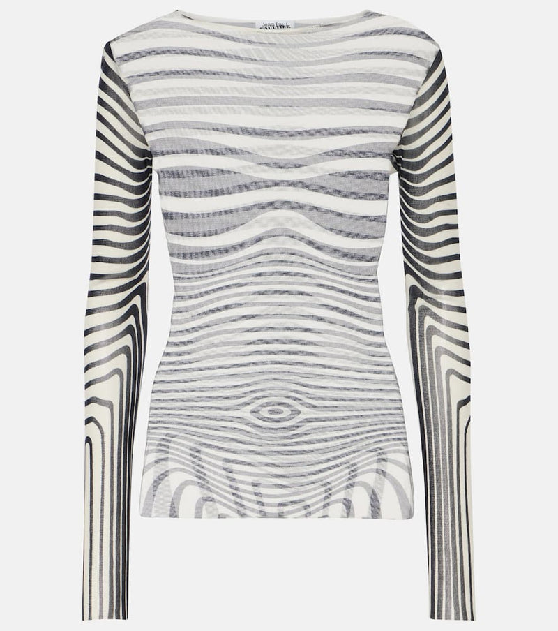 Jean Paul Gaultier The Navy Blue Body Morphing mesh top