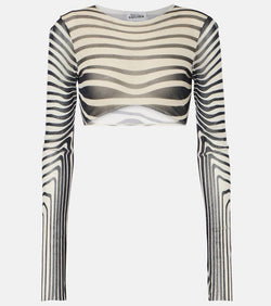 Jean Paul Gaultier The Navy Blue Body Morphing cropped top