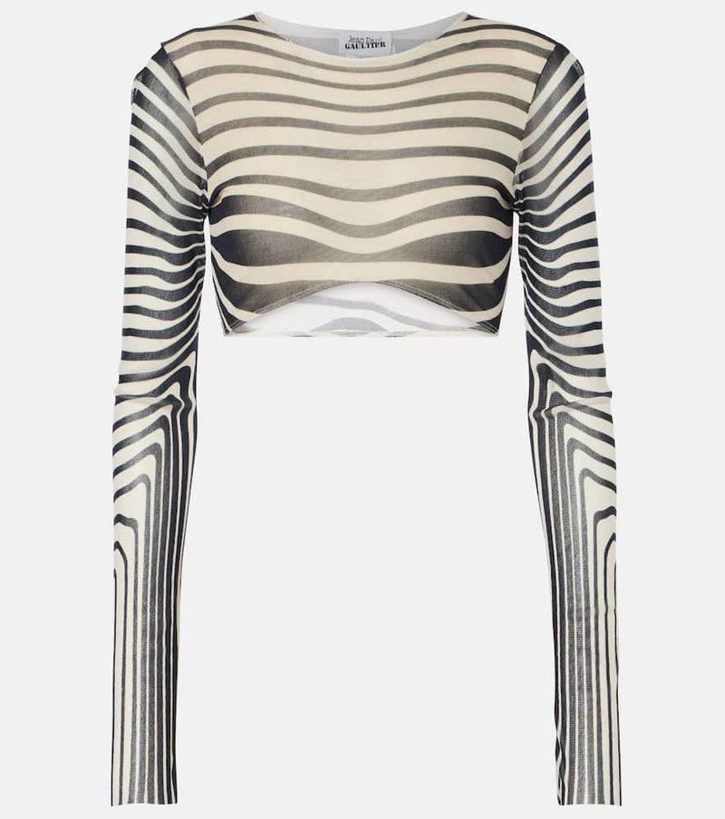 Jean Paul Gaultier The Navy Blue Body Morphing cropped top