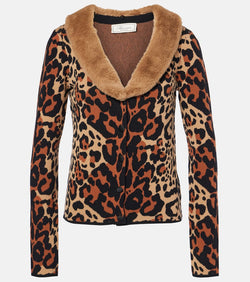 Blumarine Leopard-print jacquard cardigan