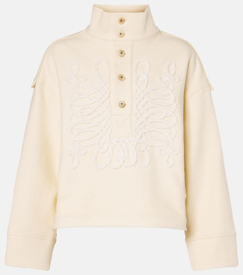 Xu Zhi Embroidered wool and cotton-blend sweatshirt