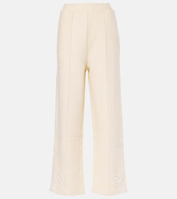 Xu Zhi Embroidered wool and cotton-blend sweatpants