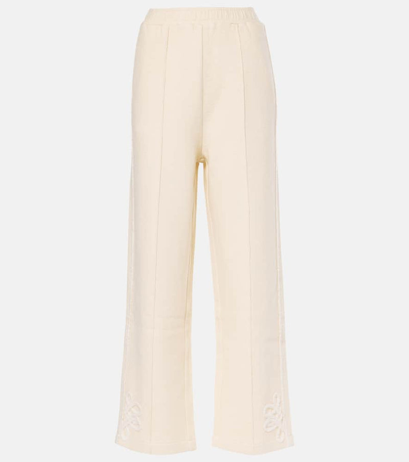 Xu Zhi Embroidered wool and cotton-blend sweatpants