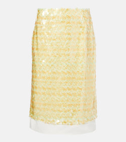 Xu Zhi Sequined layered midi skirt