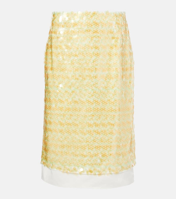 Xu Zhi Sequined layered midi skirt