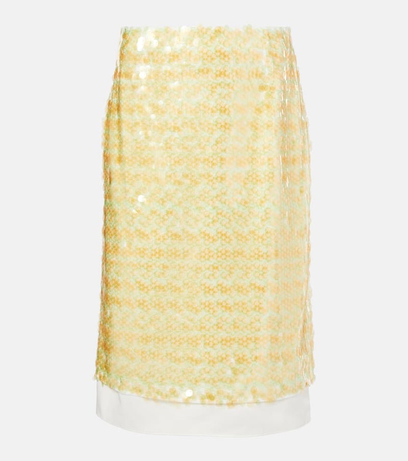 Xu Zhi Sequined layered midi skirt