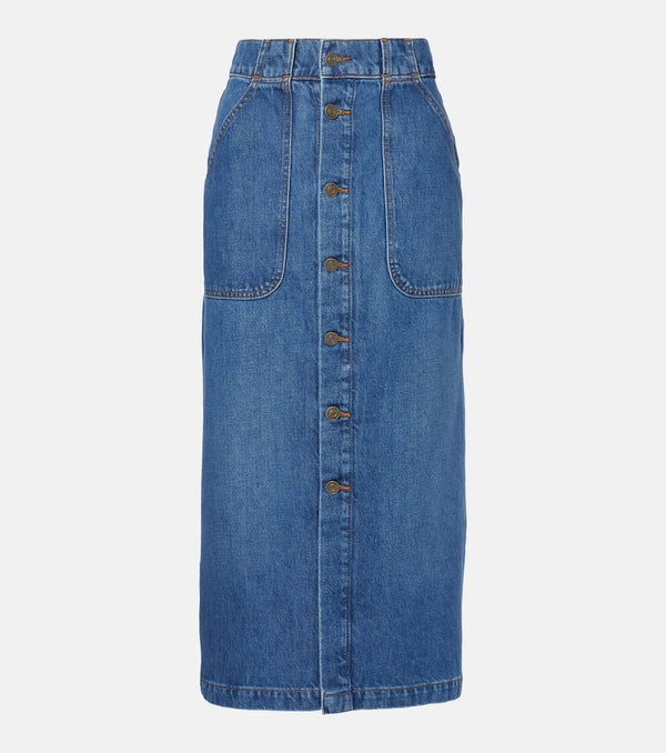 Frame Modern Pocket denim midi skirt