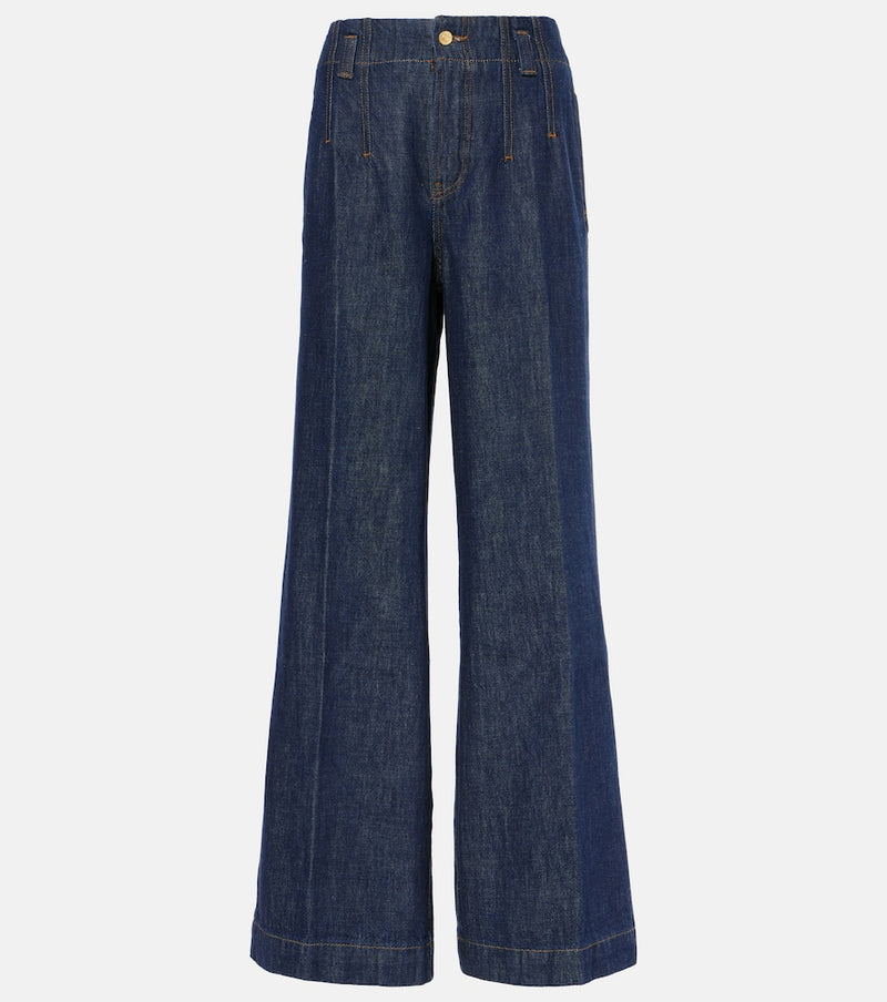 Frame High-rise wide-leg jeans