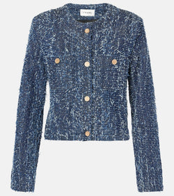 Frame Cropped denim bouclé jacket