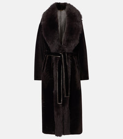 Nour Hammour Isadora shearling wrap coat