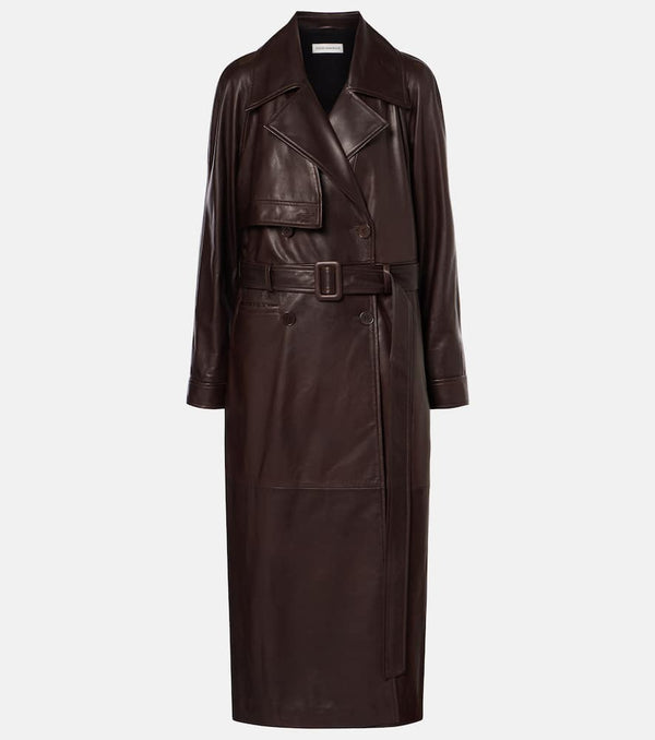 Nour Hammour Valetta belted leather trench coat