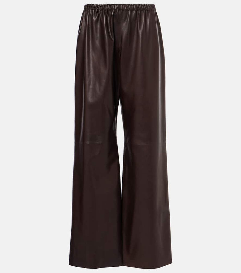 Nour Hammour Olan leather wide-leg pants