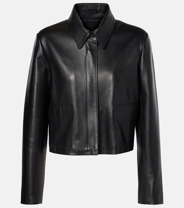 Nour Hammour Bleeker cropped leather jacket