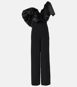 Solace London Perla ruffled satin-trimmed jumpsuit