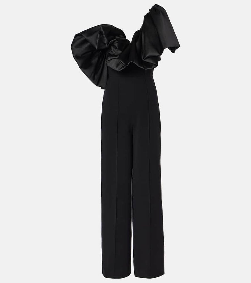 Solace London Perla ruffled satin-trimmed jumpsuit